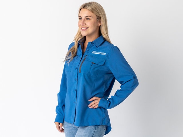 Superior Ladies Syzmik Fishing Shirt Blue (Each) - SUP-FISH-L-BLUE-XXX